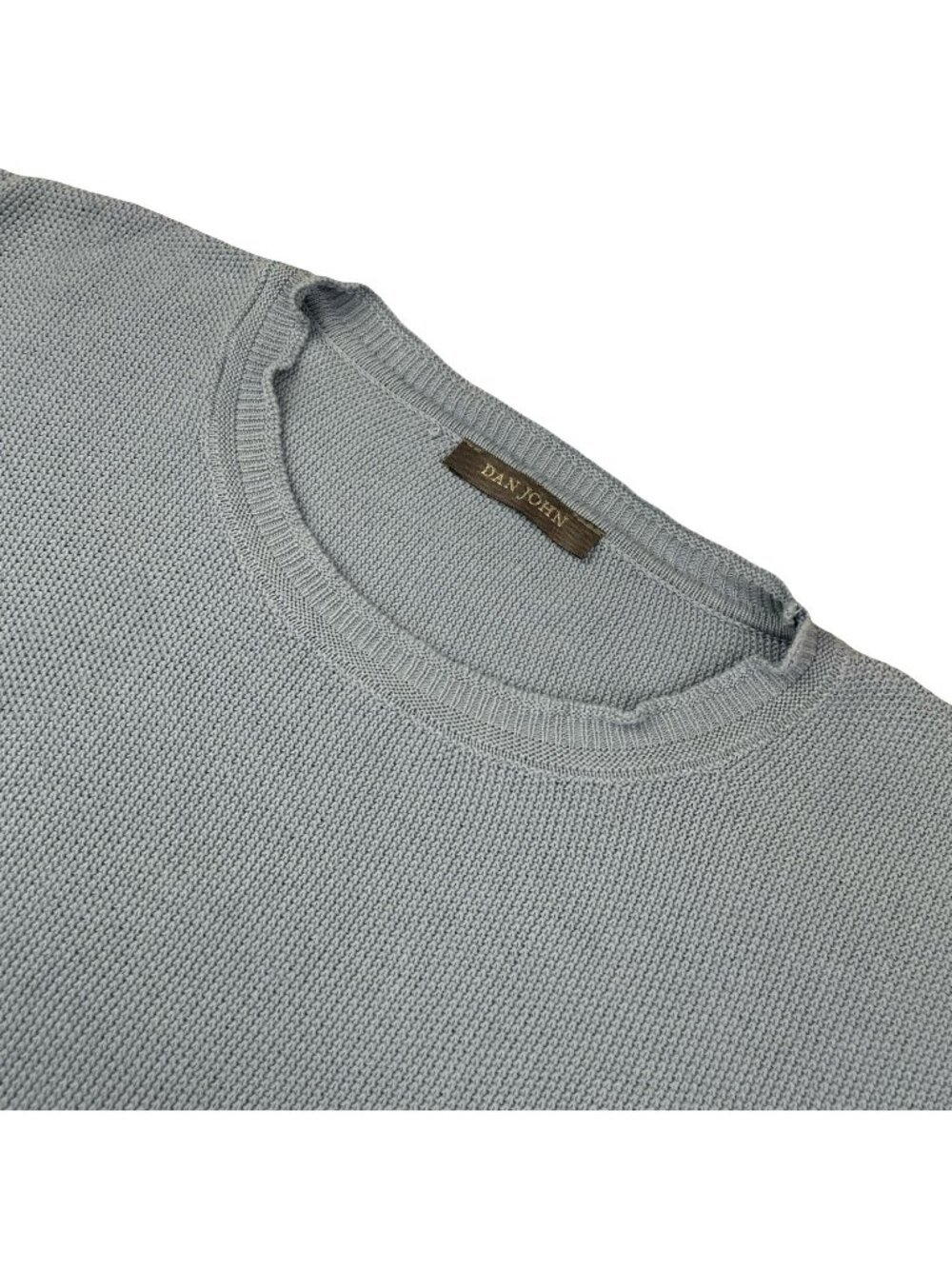 Dan John Men’s 100% Cotton Crewneck S/S Knit Sweater/Shirt Blue • Medium